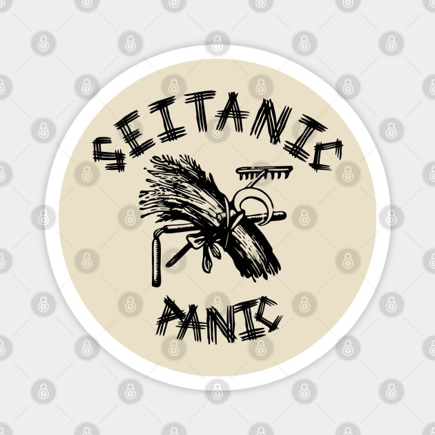 Seitanic panic (black print) Magnet by the gulayfather